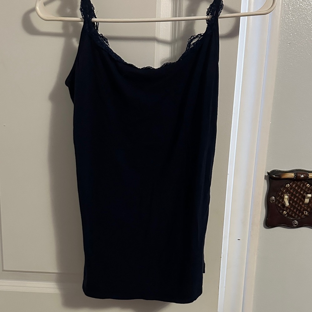 New York & Company Midnight Blue Lace Camisole